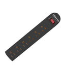 Miyako 6 Outlet Grounded Power Strip Surge Protector Black 14-618BK