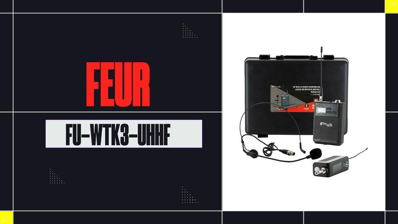 FEUR FU-WTK3-UHF Wireless UHF Microphone – 30-Channel, Noise Suppression, 200ft Range, 8-Hour Battery