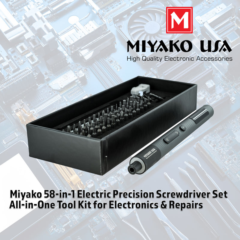 Miyako 58-in-1 Electric Precision Screwdriver Set – All-in-One Tool Kit for Electronics & Repairs
